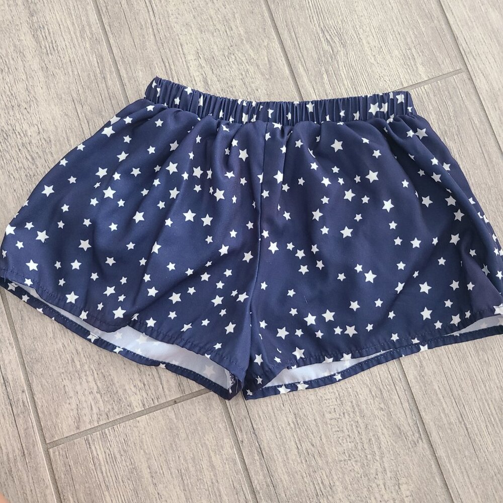 🏷 3/$15 or 5/$20 Disney toddler girls shorts navy blue w/white stars size 5T - Picture 5 of 7